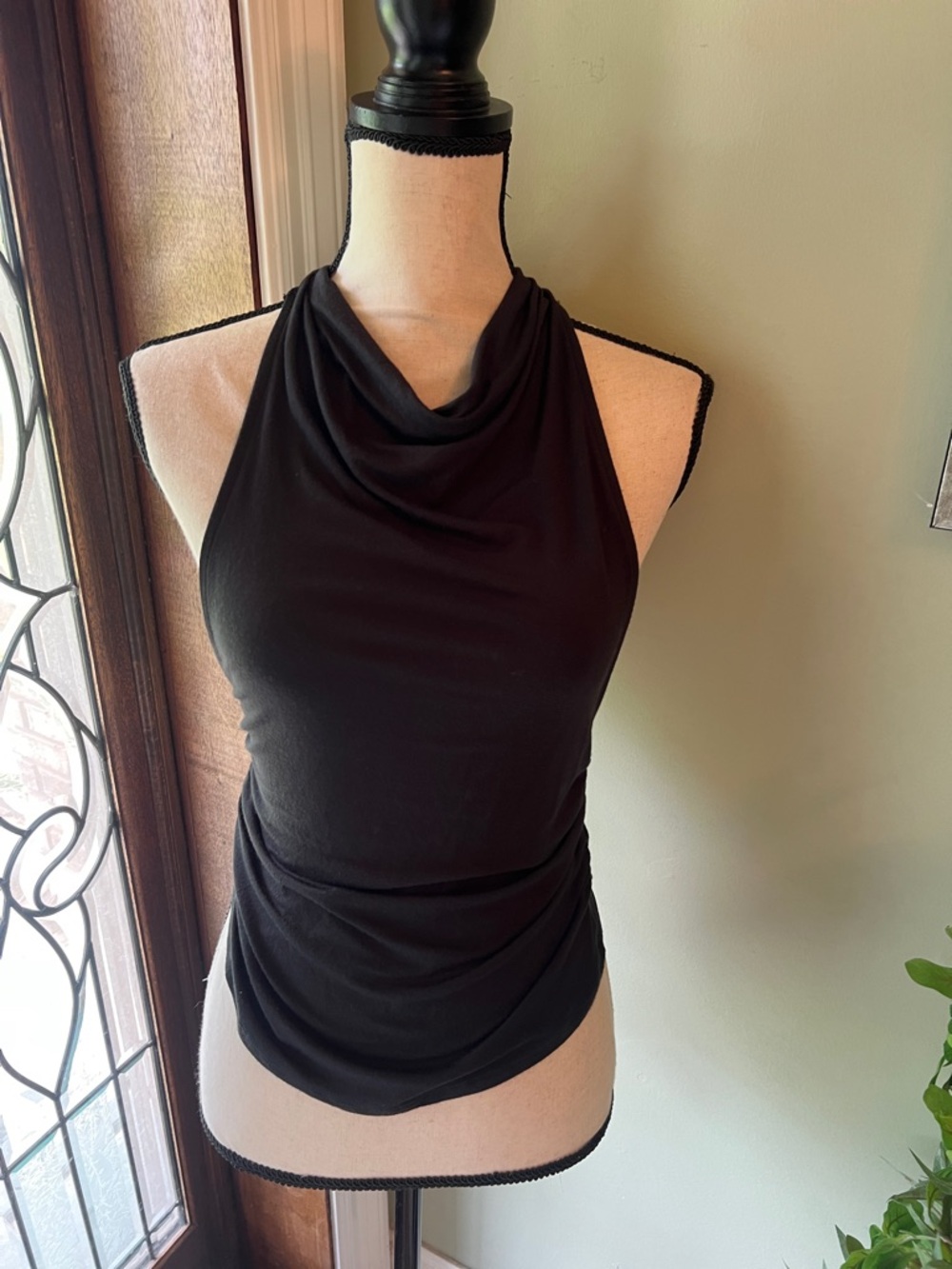Urban Outfitters Black Draped Halter Camisole